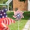 Glitzhome® 32" Plastic Stars & Stripes Patriotic Windmill Set